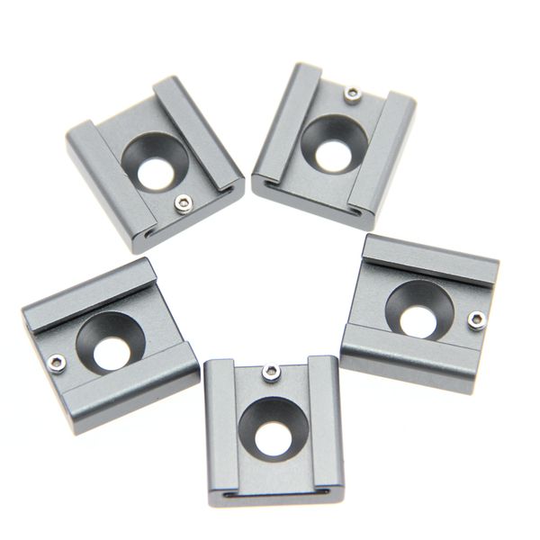 

camvate 5pcs cold shoe mount adapter bracket hoe with 1/4" mounting hole item code: c1315