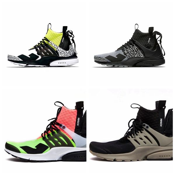 

casual mens acronym x presto mid racer pink black chaussure homme running shoes prestos zapatillas trainers sports sneakers size 40-45