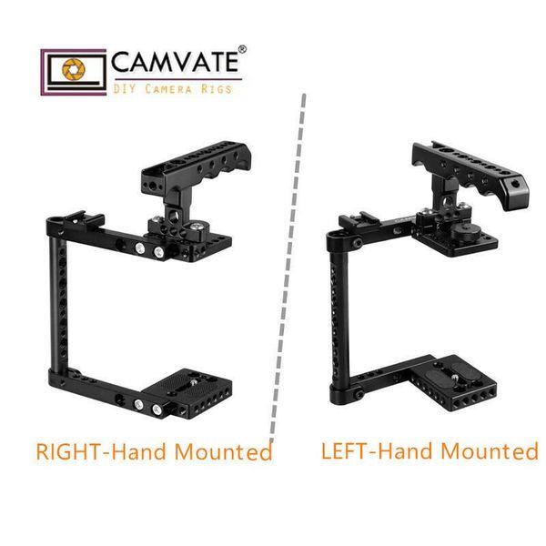 

camvate camera cage kit with cheese handle & shoe mount for canon 600d 70d 80d (left-hand/right-hand mounted) item code: c2181/c2182