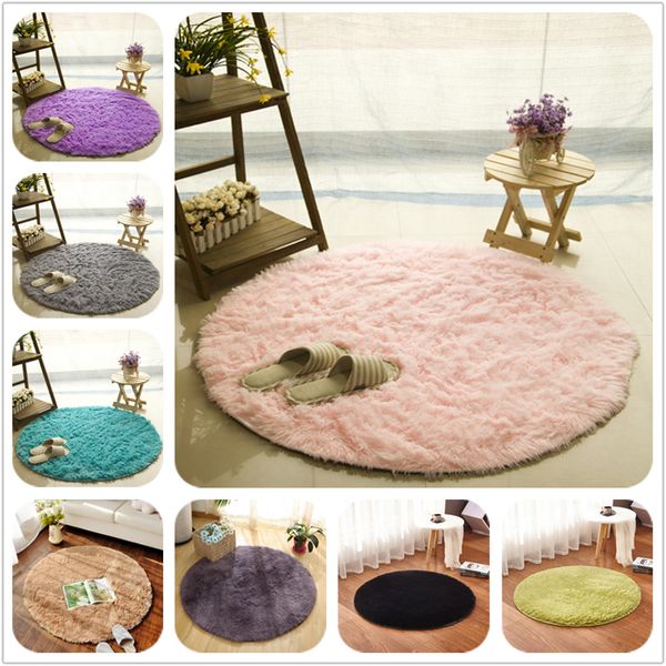 

soft fluffy thick velvet round carpet anti-skid toilet floor mat bedroom kitchen doormat carpet for living room yoga mat