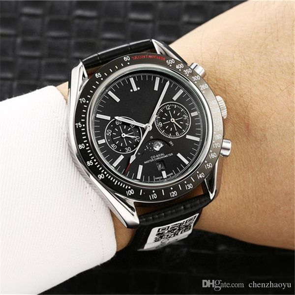 

2020 fashion popular 3a brand sea 007 men's sports watch belt date calendar quality swiss quartz watch relogio masculino, Slivery;brown