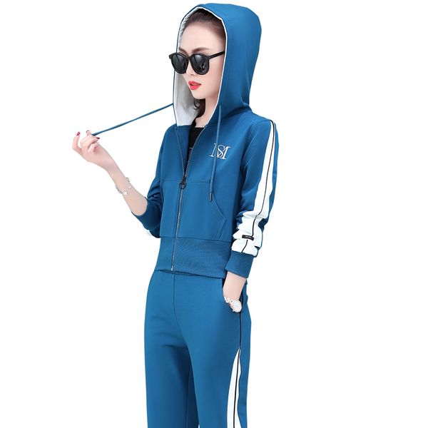 

толстовки спортивная одежда женщин 3 шт наборы 8813 весна осень новое прибытие женщин верхняя одежда с длинным рукавом толстовки куртки + ма, Gray