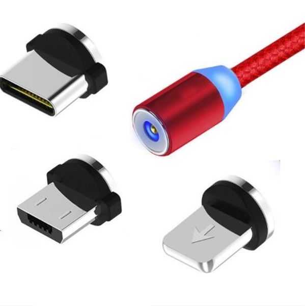 

In 1 magnetic uction charger cable led nylon tronger metal magnet cord 1m android micro u b type c cable for am ung note 10 lg android