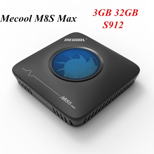

MECOOL M8S Max Amlogic S912 3G32G Android 9.0 TV BOX 4K 2.4G / 5G Wi-Fi Smart TV BOX с охлаждающим вентилятором