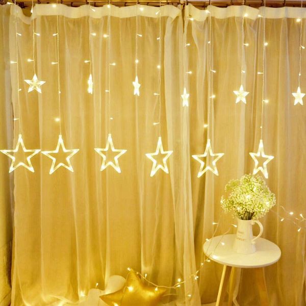 

led star string lights 2.5m 138 christmas fairy light garland led curtain for wedding home party birthday decoration