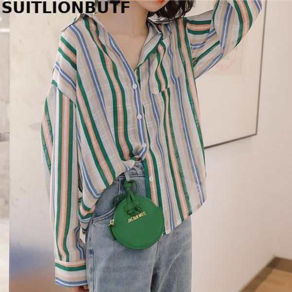 

suitlionbutf 2020 весна полосатый шифон блузка женщины harajuku сыпучие мягкая blusas mujer de moda рубашка вадим streetwearwomen tops, White