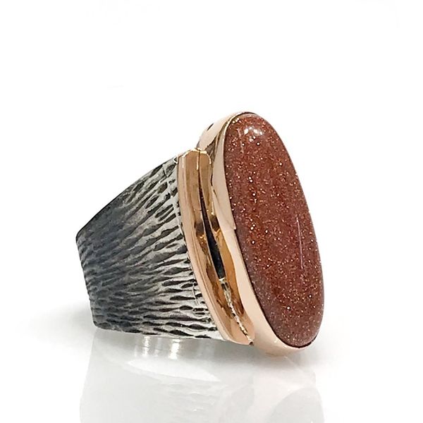 

original star stone authentic hand production silver ring, Golden;silver