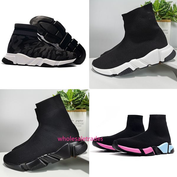 

2019 new paris speed trainers knit sock shoe original luxury designer mens womens sneakers high casual shoes