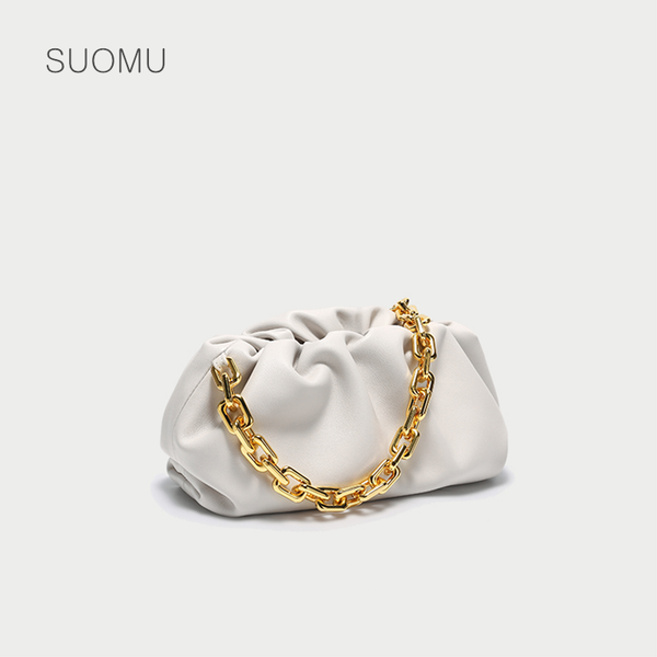 

day clutch party gold chains dumpling purse bag women large big cloud shoulder bag pouch totes handbag 2020 summer green black