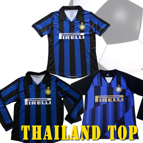 

milan Long Sleeve Inter Home Soccer Jersey 1998 LUKAKU LAUTARO SKRINIAR Football Shirt 2019 2020 Inter Blue Full Sleeve Soccer Uniforms
