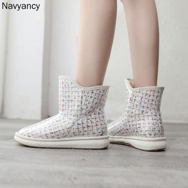 

winter boots snow boots women shoes woman fashion flat transparent upper 2019 winter new short fur warm x428, Black