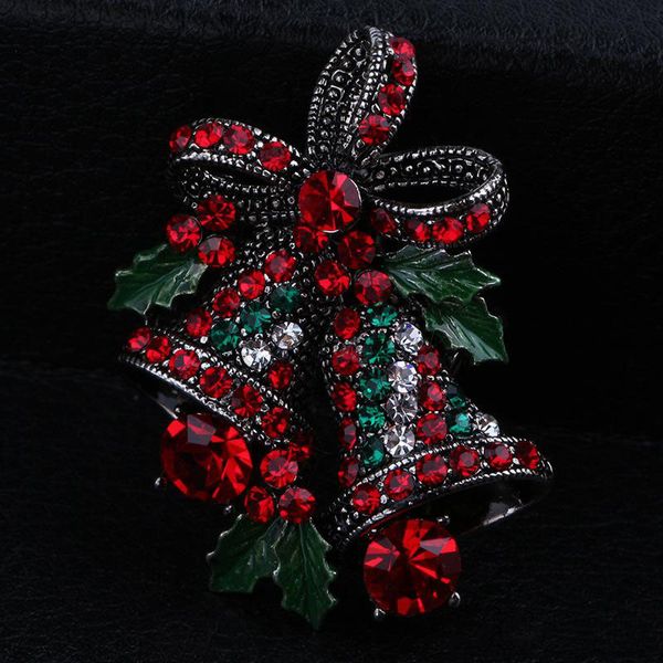 

christmas bells suit pins vintage lovely two bow bells brooches for women children creative gift jewelry coat dress accessories an2996