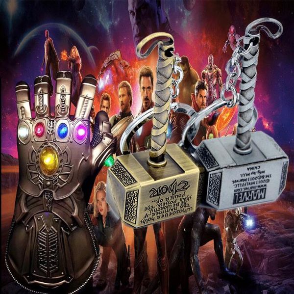 

marvel the avengers key chains america captain shield key chain superhero thor hammer thanos spider man key ring jewelry, Silver