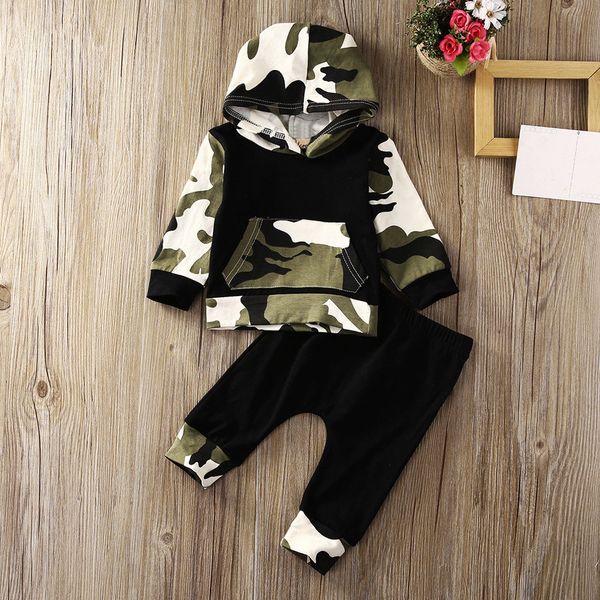 

boy clothes set 0-3y usa casual toddler baby kids boy clothes set hooded pants 2pcs outfits set clothes, White