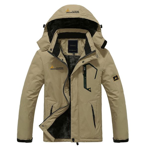 

mens jacket winter waterproof windproof jacket men outwear winter with fleece lining overcoat warm, Black;brown