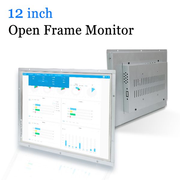 

12 inch open frame lcd monitor usb touch screen monitor with vga hdmi dvi bnc av tv