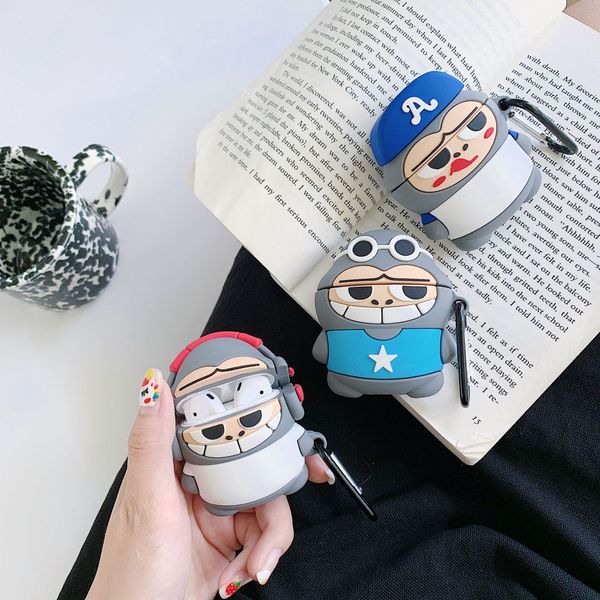 

fashion bluetooth headphones case for airpods 1/2 case with cartoon print drop resistance tpu earphone protector protective cover creative