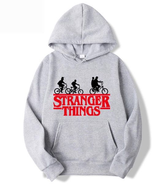 

осень 2019 новый горячий сериал странные вещи с капюшоном толстовка свободные большие мужские кофты 10 цветов s-3xl, Black