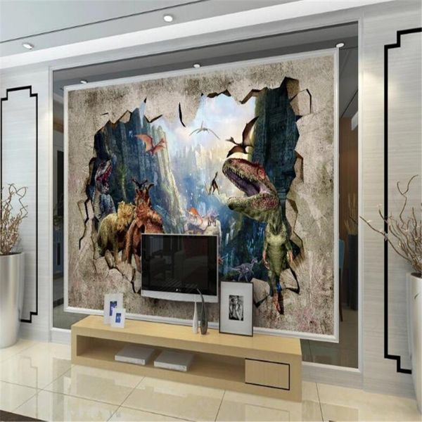 

milofi ancient dinosaur kingdom 3d stereo tv storefront background wall