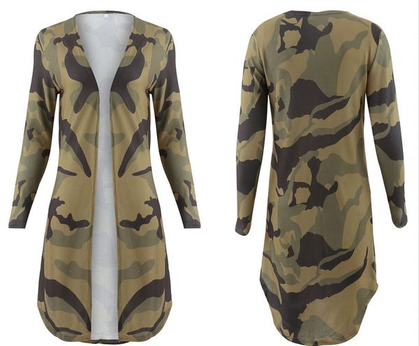 

spring autumn camo leopard cardigan open front long sleeve long maxi jacket kimono womens ladies clothing, Black;brown