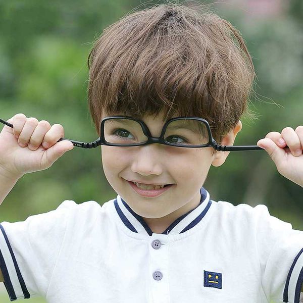 

kilig kids child glasses frame flexible tr90 silica gel eyeglasses with lanyard myopia optic glasses spectacles frame k306, Blue