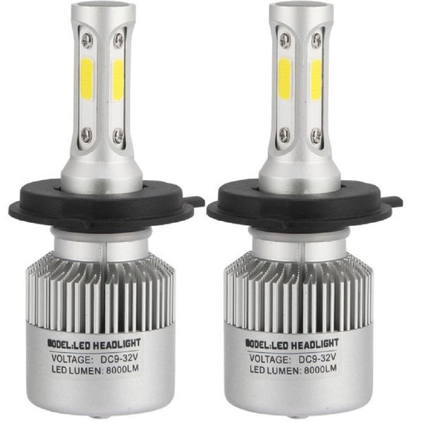 2pcs S2 H4 40W 4000LM LED Faro del faro Kit di conversione Auto Bulb Bulb Hi / Lo 6000K