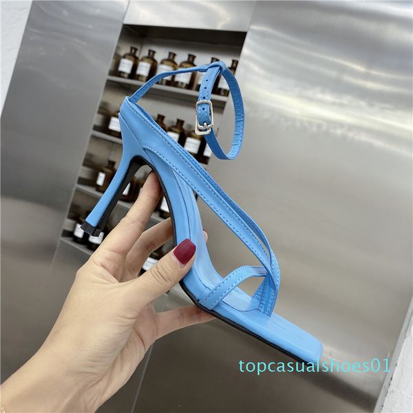 

gladiator sandals high heels shoes fall street look females square head open toe clip-on strappy sandals women t01, Black