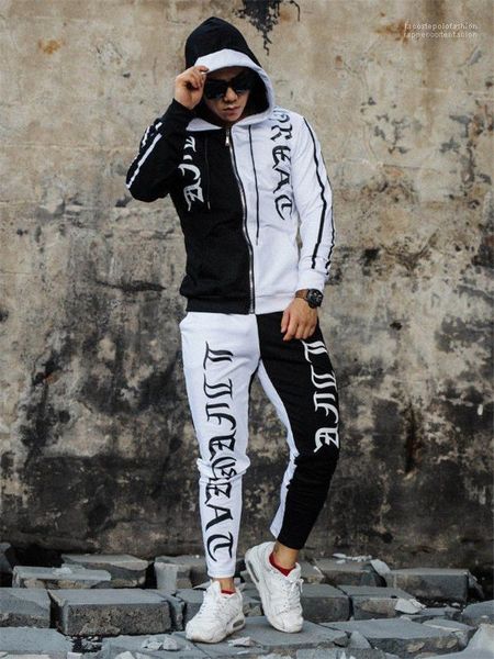 

designer mens tracksuits slim printed 2pcs sports sets fashion hoodie long pants two pieces active suits autumn, Gray