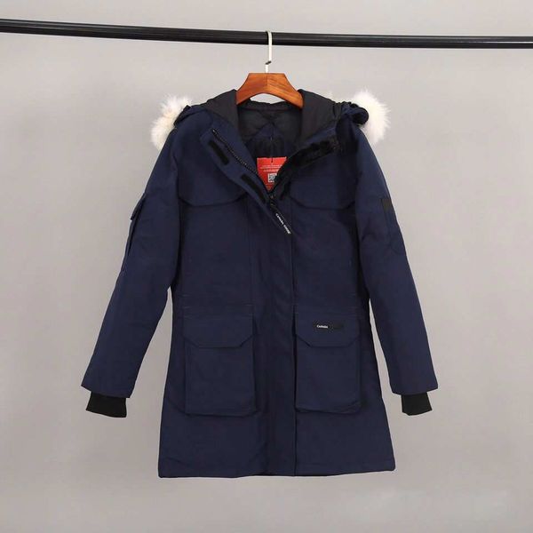 

2020 ladies outdoor fur down jacket coat thick warm and windproof goose down coat thick fourrure hooded jacket manteaux doudoune