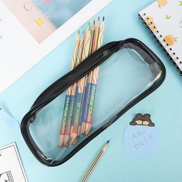 

transparent pencil cases for girls cute pvc pen bag school supplies stationery pouch kawaii pencil box