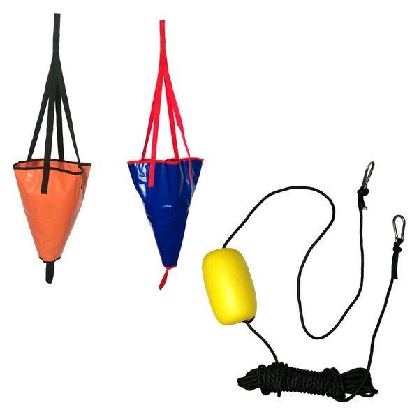 

18 inch kayak canoe boat yacht pvc sea anchor drogue drifting brake suit with 30 feet retrieving tow throw line