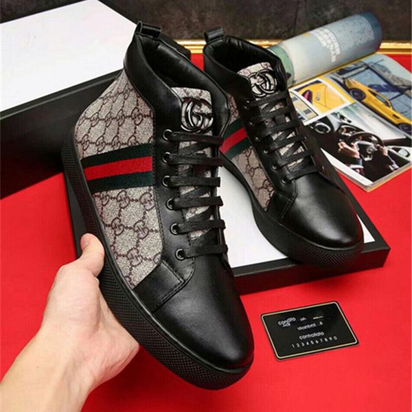

new style luxury men's high hip-hop casual shoes men black fashion lace up shoes italy fashion leisure folding driving loafers