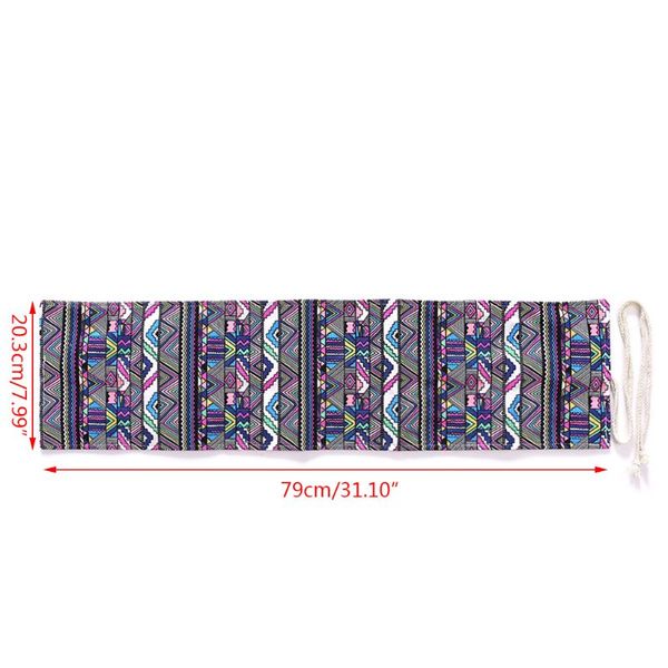 

36/48/72 holes canvas wrap roll up pencil case pen bag holder storage pouch new l41e