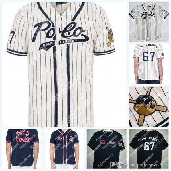 

67 Polo Bears New Polo Polo Teddy Bear Baseball Jersey Double Stitched Name and Number Baseball Jersey For Mens Womens Youth Free Shipping