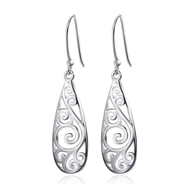 

europe fashion jewelry hollow out earrings flower dangle earrings s719, Silver