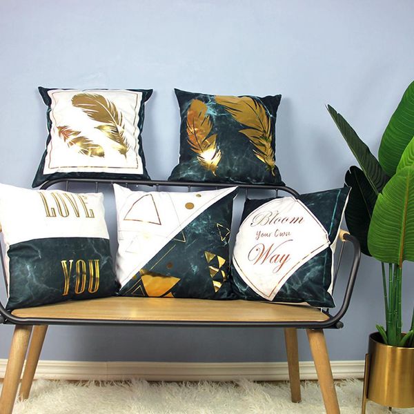 

adeeing retro style marbling stamping throw pillow cover without filling