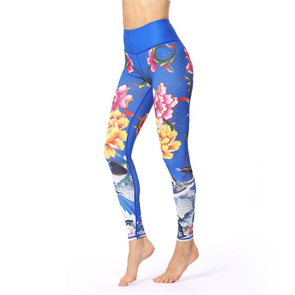 

womens sport yoga pants fashion chinoiserie high waisted workout leggings jogging fitness dance cropped trousers elastic tights skinny pants, White;red