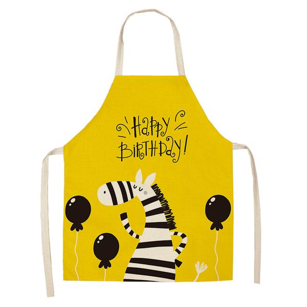 

1pc parent-child kitchen apron funny cartoon zebra printed sleeveless cotton linen aprons for men women home cleaning tools