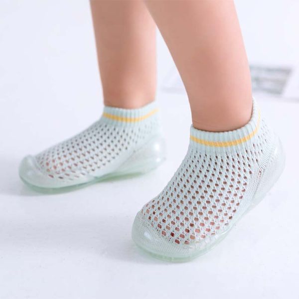 

baby sock shoes for summer thin mesh non-slip short tube baby shoes cutout