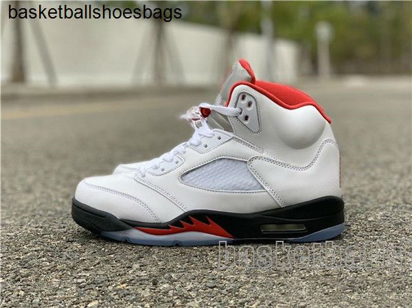 

5 release 2019 v fire new red mens basketball shoes 5s designer sport sneakers size 7-11 y