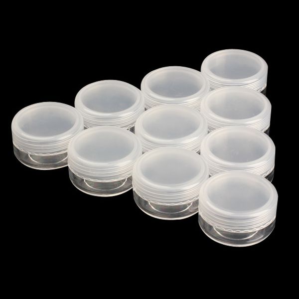 

новые 10шт косметика jar box макияж крем ногтей косметические бисера хранение пот контейнер круглый бутылки портативный пластиковый корпус h