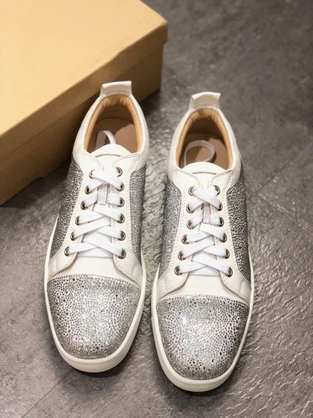 

red bottom junior spikes flat trainers designer shoes studded spikes black suede sneaker for mens women with box us 12.5 lts