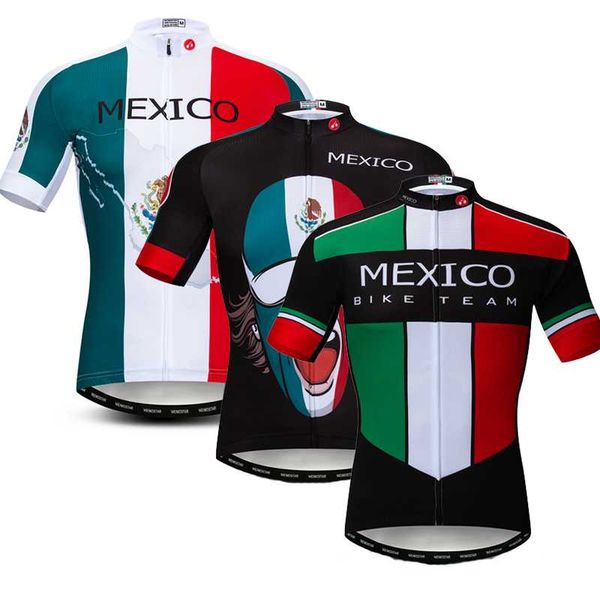 

mexico bike team racing men cycling jersey summer bicycle clothing maillot ropa ciclismo breathable mtb bike shirt, Black;red