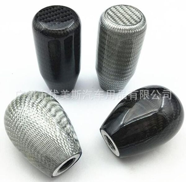 

black carbon fiber manual gear shift stick shifter lever knob m10*1.5 adapter for universal car fit for