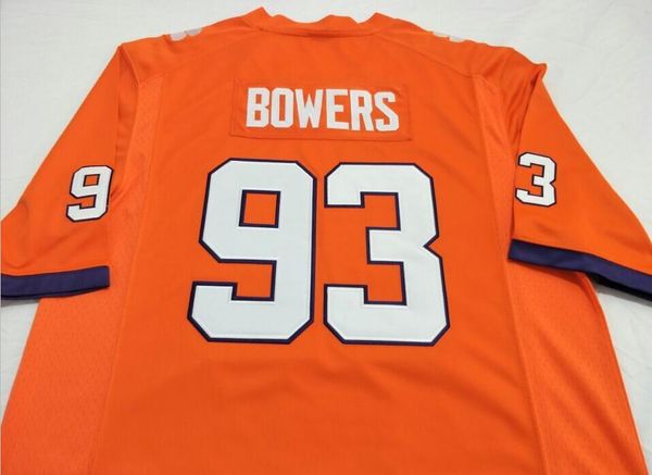 

rare men clemson tigers m.dean perry daquan bowers jarvis jenkins real full embroidery jersey size s-4xl or custom any name or number jersey, Black;red