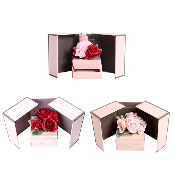 

soap foam flower rose jewelry box necklace jewelry gifts box with soap rose valentine's day gift for girlfriend mothers day