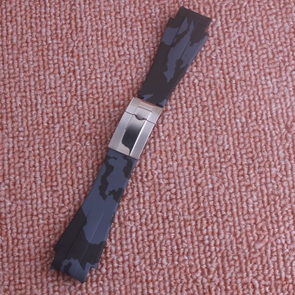 

21mm soft silicone rubber watch band watch 116660 deepseastrap wristband watchbands, Black;brown