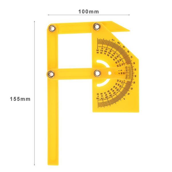 função prolongador régua Visor Angular dobráveis ​​180 graus de ângulo Template transferidor Instrumentos de Medição