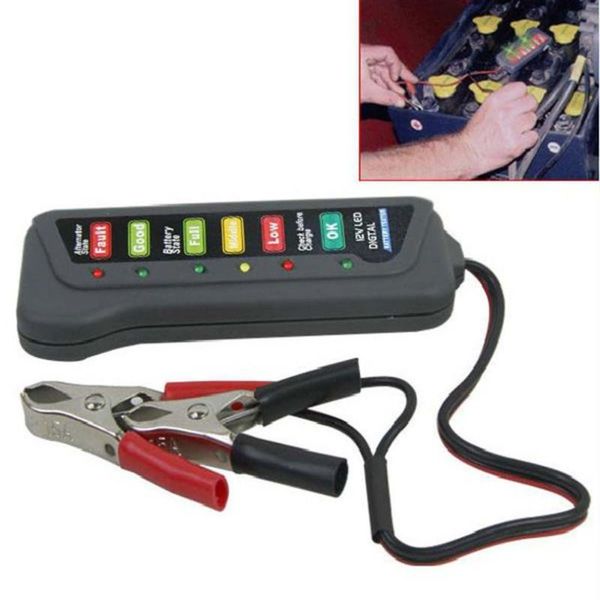 

portable 6/12v battery load tester alligator clip heavy duty car truck checker determine load battery condition for mechanic