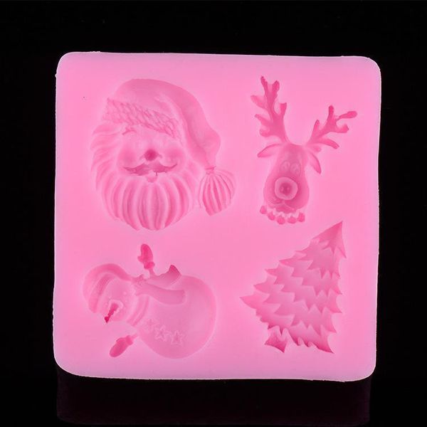 

высокое качество mini силикон father christmas trees deer форма торт украшение diy mold handmade fondant mold tool * 1